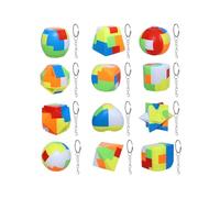 wueiooskj 3D Small Puzzles Lock IQ Train Toy Gift Educational Fun Toy Enhancing Kids Problem Solving Skills Educational Lock Keychain Jigsaw Toys Kids Development Game