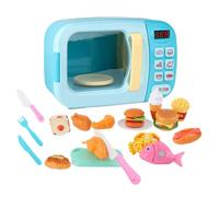 wueiooskj Children S Kitchen Set Toy Kitchen Appliances Interactive Pretend Play Microwave Food Accessories Kids Fake Baby Food Pretends Play Microwave For Kids , Blue , 31 pcs