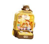 wueiooskj Claw Machine For Kids Arcade Game Toy Fun Experience With Miniature Claw Machine And Dolls Indoor Enjoyment Doll Indoor Arcade Games For Ages 4, Brown, 20x15.7x29.6cm