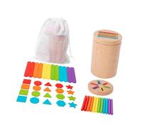 wueiooskj Color Shape Sorting Toy Wooden Activity Center Enhances Early Learning Skills With Fun Color Recognition Engagement Shape Sorter Sorting Cup Learning Toy, Style B