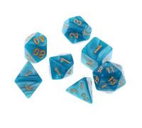 wueiooskj DND RPG Dice Set Includes Polyhedral Dice Table Games 7PCS D20 D12 D10 D8 D6 D4 Made Of Durable Acrylic Materials D20 D12 D10 D8 D6 D4 Party Game, Blue Green