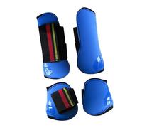 wueiooskj Durable Hard Shell Horse Boots Leg Wraps Set PU Leather Ensures Comfort And During Riding While Inner Padding Features Thickened Diving Fabric For Added And Comfort, Blue