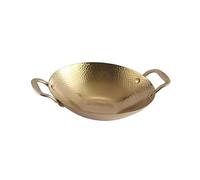 wueiooskj Durable Korean Ramen Pot Stainless Steel Noodle Pot Ramen Soup Stew and Porridge Lovers Korean is Very Suitable for Multipurpose Pan Dry Pots Kimchi Soup Camping, Gold, M