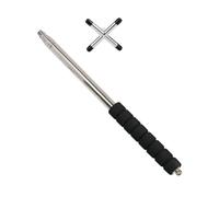 wueiooskj Durable Pool Bridge Stick With Ergonomic Grip Premium Allows Flexible Across Different Billiard Scenarios Pool Bridge Stick Accessory Cue Indoor Game, Silver and Black, Cue with Cross Head