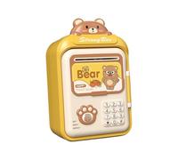 wueiooskj Dynamic Electronic Piggy Bank For Kids ATM Money Bank With Password Code Lock Enhances Saving Skills And Fun Electronic Piggy For Kids Toy ATM Money, Yellow, 14.5x11.5x25cm