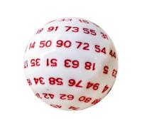 wueiooskj Educational Math Tool Polyhedral Dice D100 Dice 100 Sided Gaming Enhancing Counting Skills During Play Gaming Mathematical Counting Educational , Red , 48mm