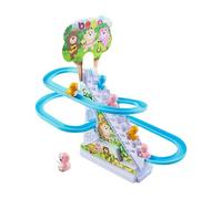 wueiooskj Electric Toy Playful Roller Coaster PlaySet Exciting Track Slide Toys Interactive Climb Stairs Toy Track Set For Fun Climbing Toys Chasing Playset With Lights Music