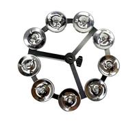 wueiooskj Foot Percussion Instrument Metal Bell Part Easy To Addition For Musicians And Performers In Various Venues Cymbal Hi Hat Tambourine Percussion Instrument, Single Silver, 15.5cm