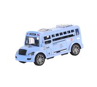 wueiooskj Kids Love School Bus Toys Featuring Inertia Drive Realistic Simulation Openable Doors Gift For Preschoolers Inertial School Bus Model Toys Children Car Toy, Blue, 13x5.5x6cm