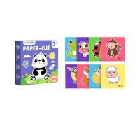 wueiooskj Kindergarten Paper Cuttings Kit Diverse Patterns Hands-on Ability For Kids Hand Brain Coordination Childrens Manual Three-dimensional Origami Skillmatics, animal theme, 14x14cm