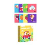 wueiooskj Kindergarten Paper Cuttings Kit Diverse Patterns Hands-on Ability For Kids Hand Brain Coordination Childrens Manual Three-dimensional Origami Skillmatics, life theme, 14x14cm