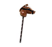 wueiooskj Lightweight Plush Hobby Horse Stick Toy Gift For Children Interactive Features For Fun Outdoor Activities Plush Hobby Horse Stick Toy Kids Riding , dark brown , 70x20cm