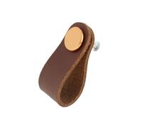 wueiooskj Luxurious Leather Furniture Handle Pull Sl abinet Door Knobs Cupboard Wardrobe, Brown, 140X25X3mm