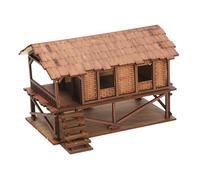 wueiooskj Miniature House 1/72 Building Model House Architectural Kits DIY Project Model Enthusiasts Have To All By Yourself Building Architecture Toys Wood Puzzles, Type G