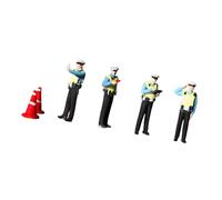 wueiooskj Miniature Scenes Decor With 164 Scale Traffic Police Figures And Tiny Traffic Cones For Realistic Layouts Ornaments Sand Table Decoration DIY Scene Decor