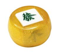 wueiooskj Multi Sided Game Dice Table Game Mahjong Tiles Crafted For Board Lovers And Casual Players Outer Diameter Of Dealer Is 43.5 Mm Chinese Mahjong Dice Acrylic Party, gold, 4.35cm