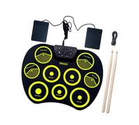 wueiooskj Portable Electronic Drum Set Roll Up Drum Kits Kids Nine Pads Practice Tabletop Set Easy To Carry Digital Pad Machine Sticks Pedals