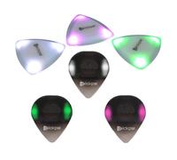wueiooskj Portable Luminous Guitar Picks LED Glowing Guitar Picks Pack Of Six Gifting To Enthusiasts Plectrums Have Built In High Sensitivity LEDs Light Up When Strumming Or