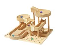 wueiooskj Puzzle Assembly Toys Castle Track Marble Creative DIY Building Kits Engaging Fun Observation Skills Development Activity DIY Wooden Track Marble Toy Jigsaws Toys Crafts