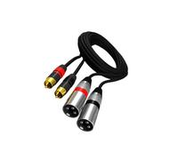 wueiooskj Sturdy Interconnect Cord Wire Stereo HiFi Subwoofer Cable Premium Dual Male To Dual XLR Male Solution For Sound HiFi Stereo Audio Connection Microphone, 1m