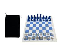 wueiooskj Tournament Roll Up Chess Set Lightweight Easy To Carry Gift For Kids Adults Indoor Activities Roll Up Chess Set Made PU Leather And PP Is Sturdy And Comfortable To Foldable Classic Blue
