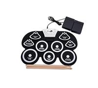 wueiooskj USB Electric Drum with Stick and Foot Pedal Silicone Digital Roll-up Percussion Parts Drums Pads Set Holiday Birthday