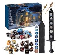 Würfel Adventskalender Set, 24- Countdown Kalender Mit Sammlerwürfeln, Brettspiel Rollenspiel, Perfektes Weihnachtsgeschenk Für RPG Fans, Tabletop Enthusiasten Familien, Zufällige Farben Im Schw