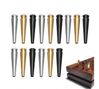 WUERKIYA 15-Pack Metal Cribbage Board Pegs - Durable Tapered Pegs for 1/8” Hole Cribbage Boards - 3 Colours (Black, Silver, Gold) Traditional Board Game Accessories