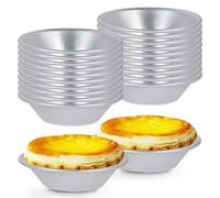 WUERKIYA 20 Pcs Yorkshire Pudding Tray, Mini Muffin Tray, Aluminium Egg Tart Mould, Baking Moulds Mini Pie Dishes, Non-Stick Mini Baking Pudding Tins Set, for Egg Tart Baking Tray Cupcake Cup DIY