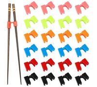 WUERKIYA 24Pcs Reusable Chopstick Helpers, Training Chopstick Hinges Connector Practice Chopsticks, Non-Slippery Training Chopstick Training Chopsticks for Adults, Beginner, Trainers or Learner