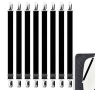 WUERKIYA 8Pcs Adjustable Bed Sheet Straps Clips, Elastic Sheet Straps Grippers Fasteners, Elastic Mattress Sheet Fasteners Holder and Suspenders, for Wrinkle-Free Bed Sheets, Mattress, or Sofa(1M)