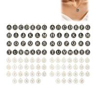 WUERKIYA Alloy Enamel Letter Charms Bulk Set 104PCS A-Z Alphabet Pendant Mixed Black White Metal Charms with Jump Rings for Jewelry Making Necklace Bracelet Earrings Keychain DIY Craft Accessories