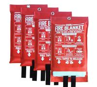 WUERLI Fire Blanket for Home and Kitchen,40" x 40",4 Pack,Emergency Fire Blanket
