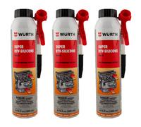Würth 3X Wurth Rtv Black Silicone Instant Gasket Maker High Temperature Sealant 200Ml