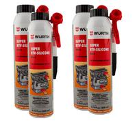 Würth 4X Wurth Rtv Black Silicone Instant Gasket Maker High Temperature Sealant 200Ml