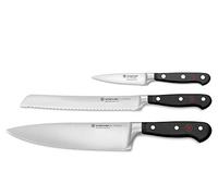 Wüsthof Classic 3-Piece Starter Knife Set, Black, Silver, 20 cm, 20 cm, 9 cm
