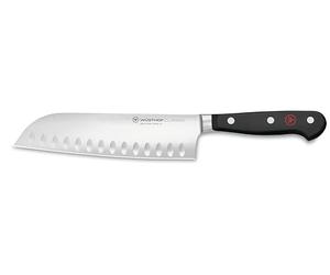 Wüsthof Classic 7 Inch Hollow Edge Santoku Knife,Black, 18 cm