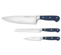 Wüsthof Classic Knife Set with 3 Kitchen Knives, Wild Blueberry (Blue)