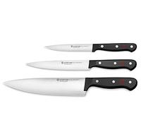 Wüsthof Gourmet 3-Piece Chef's Knife Set, Black, Silver