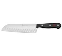 WÜSTHOF Gourmet 7" Hollow Edge Santoku Knife, Black