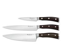 Wüsthof Ikon 3-Piece Chef's Knife Set, Black