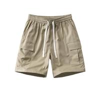 WUFANGBU Men'S Casual Workwear Shorts Quick Drying Thin Style Loose Mid Pants Men'S Pantsy Sports Pants Men'S M 8833-Khaki