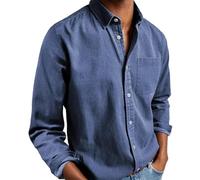 WUFANGBU Mens T Shirts Mens Shirts Long Sleeve Dress Shirts Tops Man Casual White Shirt Blouses Fashion Elegant Shirts Man Clothing Xxl Royalblue