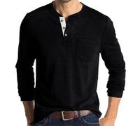 WUFANGBU Mens T Shirts Men'S T Shirt Collar Long Sleeve Solid Casual Man T-Shirts Male Tops Classic Clothes Men'S T-Shirts Xl 18