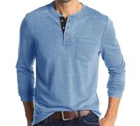 WUFANGBU Mens T Shirts Men'S T Shirt Collar Long Sleeve Solid Casual Man T-Shirts Male Tops Classic Clothes Men'S T-Shirts M 4