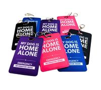 Wuffable “My Dog is Home Alone” - Ensure Your Pet’s Safety in Emergencies - Clip on Keyring - Emergency information holder