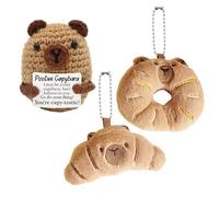 WUFGWBD 1 Capybara Doll And 2 Plush Pendants, Hand-Knitted Cute Shapes, Cute Desktop Decorations, Suitable For Gifts And Home Decoration.