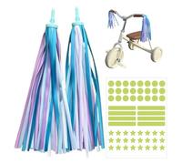 WUFGWBD 1 Pair Of Bicycle Handlebar Streamers And 1 Piece Of Bicycle Reflective Stickers, Bicycle Decorations, Children'S Bicycle Accessories