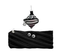 WUFGWBD 1 Pencil Case, 1 Coin Purse, Black Storage Bag, Creative and Interesting Storage Bag, Stationery Bag, Children's Stationery Box, School Supplies