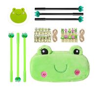 WUFGWBD 1 Pencil Case, 6 Pens, 1 Note Pad and 20 Wooden Clips, Cute Pencil Case, Interesting Stationery, Student Gifts, School Supplies